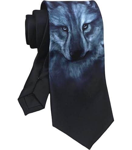 Amazon.com: Three Rooker Wolf Ties Mens Animal Wolves Necktie